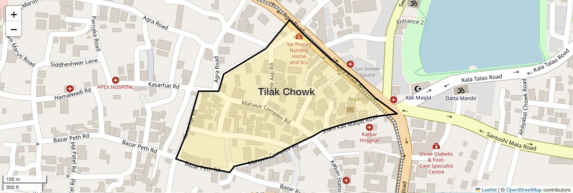 Location Map of Tilak Chowk, Thane