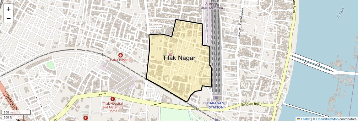Location Map of Tilak Nagar, Allahabad