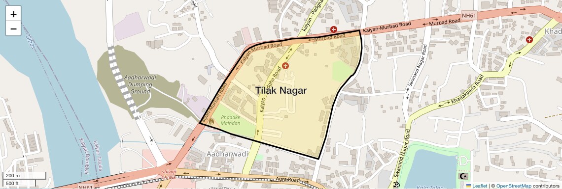 Location Map of Tilak Nagar, Thane