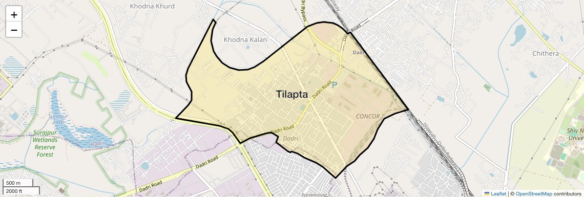 Location Map of Tilapta, Greater Noida