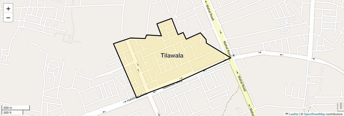 Location Map of Tilawala, Jaipur