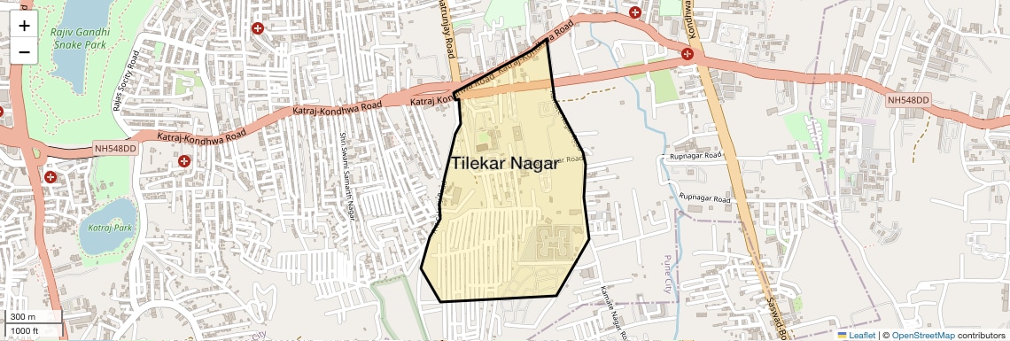 Location Map of Tilekar Nagar, Pune