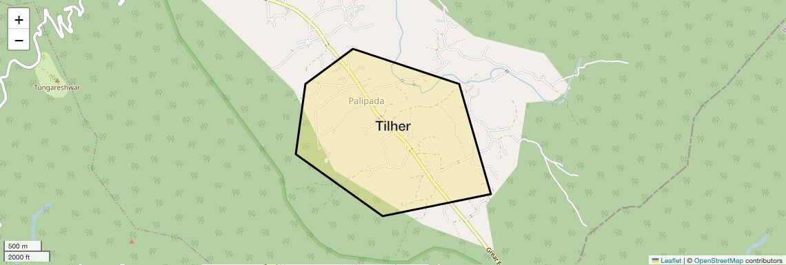 Location Map of Tilher, Palghar