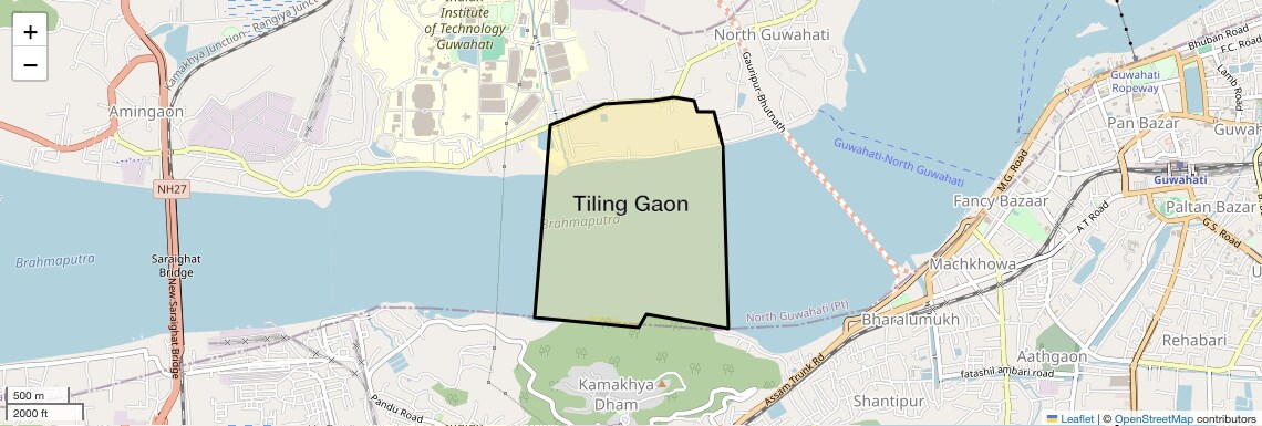 Location Map of Tiling gaon, Guwahati