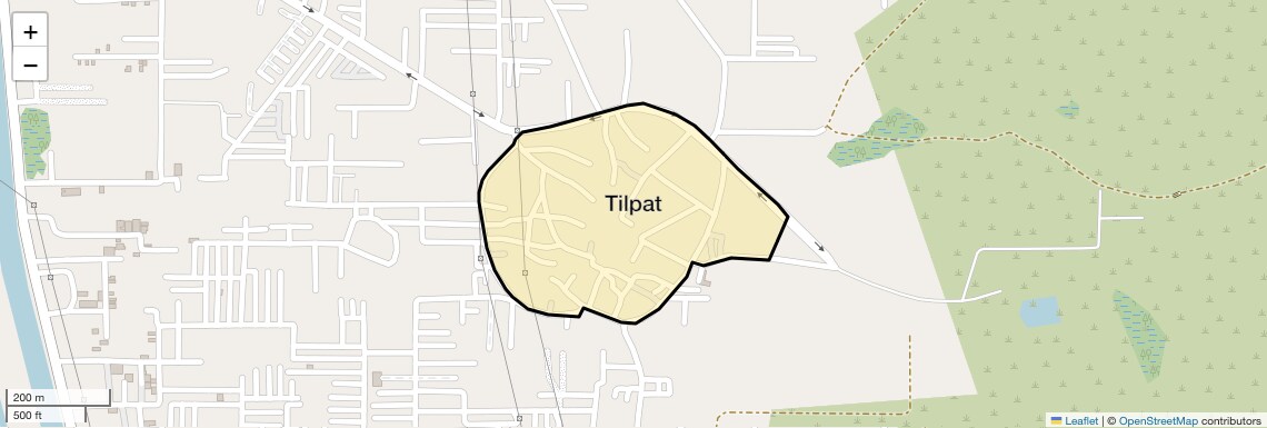 Location Map of Tilpat, Faridabad