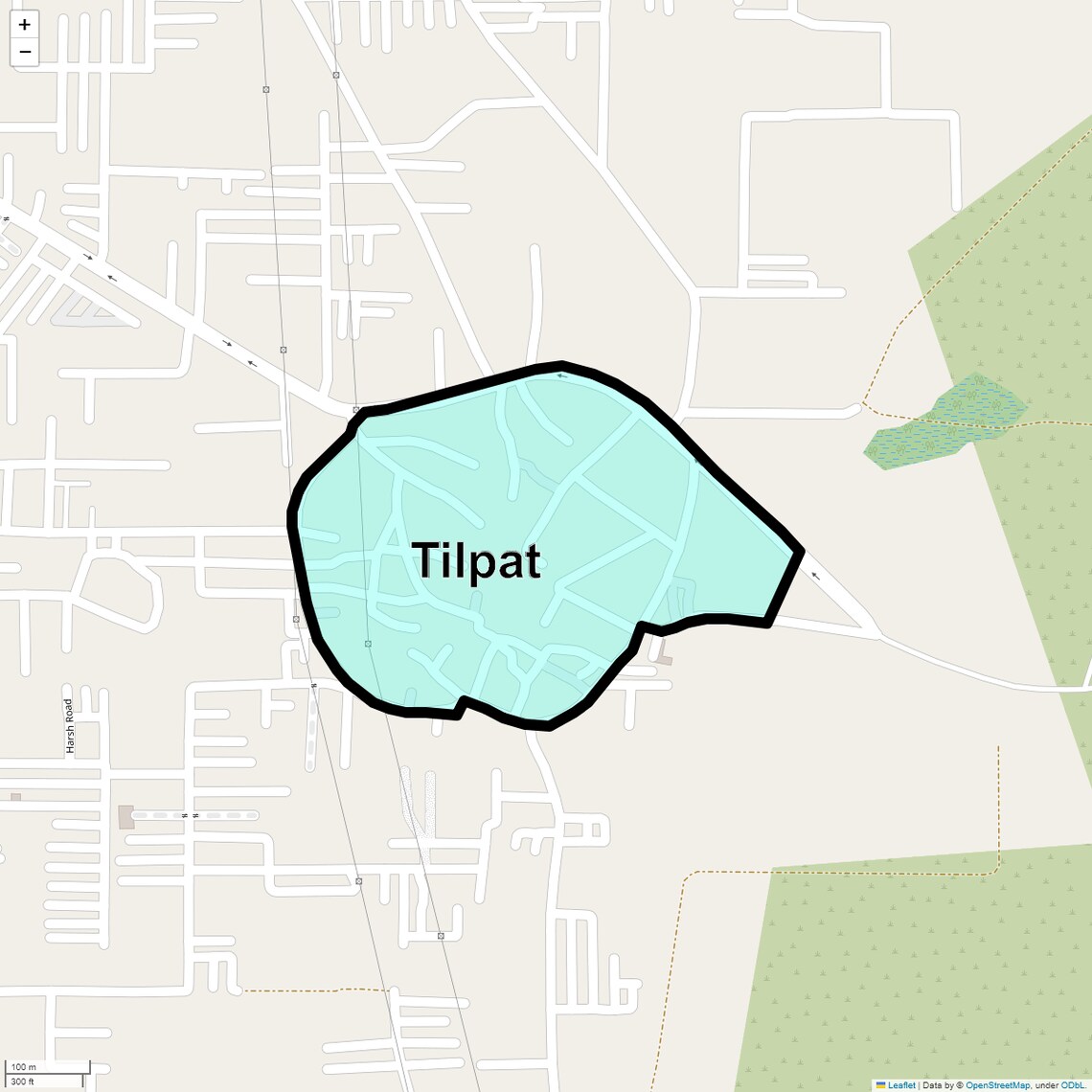 Location Map of Tilpat, Faridabad