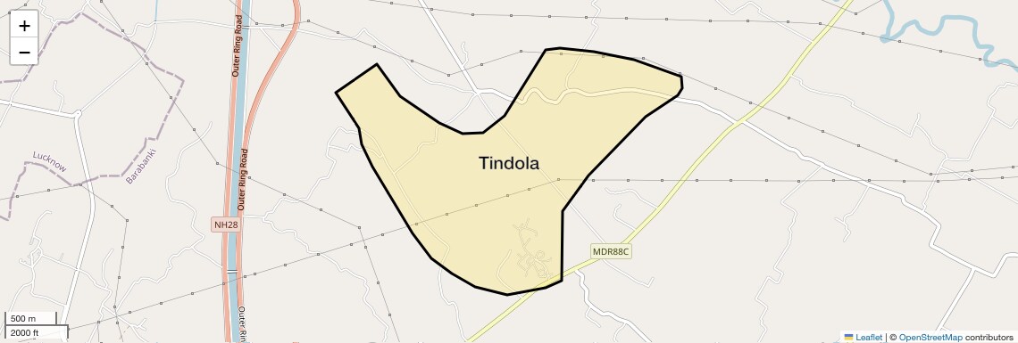 Location Map of Tindola, Lucknow