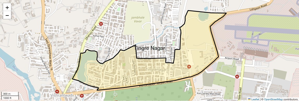 Location Map of Tingre Nagar, Pune