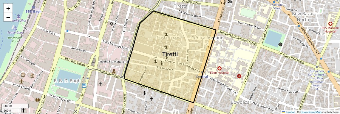 Location Map of Tiretti, Kolkata