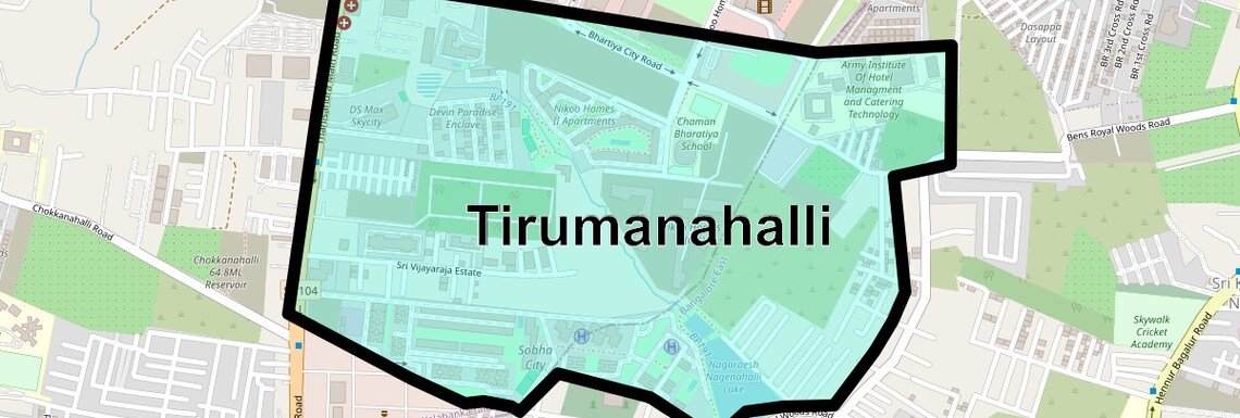 Location Map of Tirumanahalli, Bangalore