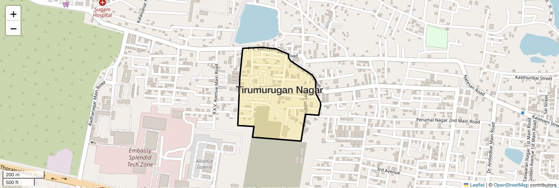 Location Map of Tirumurugan Nagar, Chennai