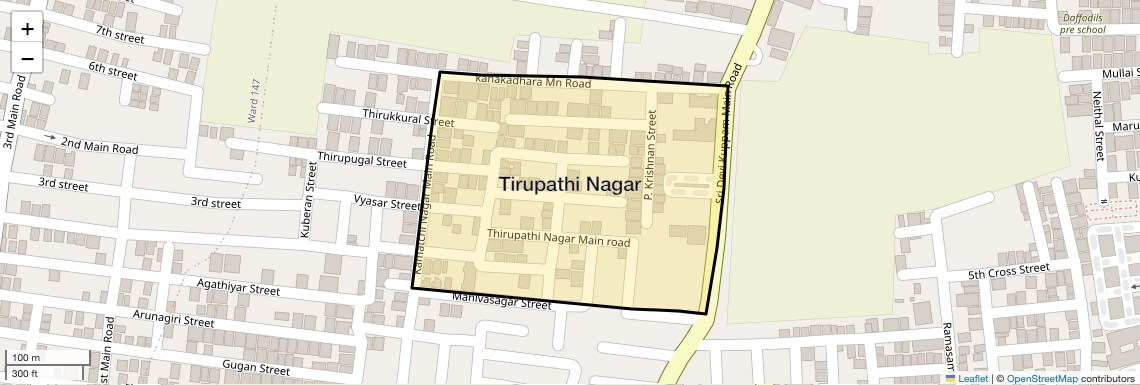 Location Map of Tirupathi Nagar, Chennai