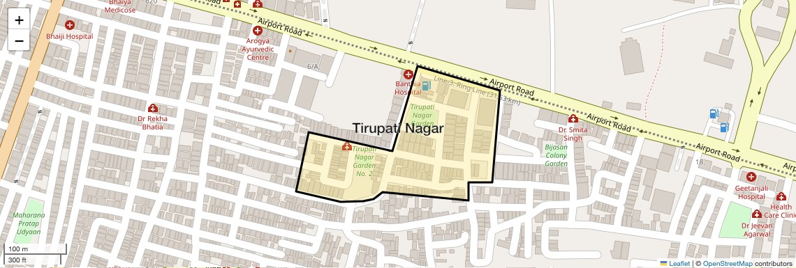 Location Map of Tirupati Nagar, Indore