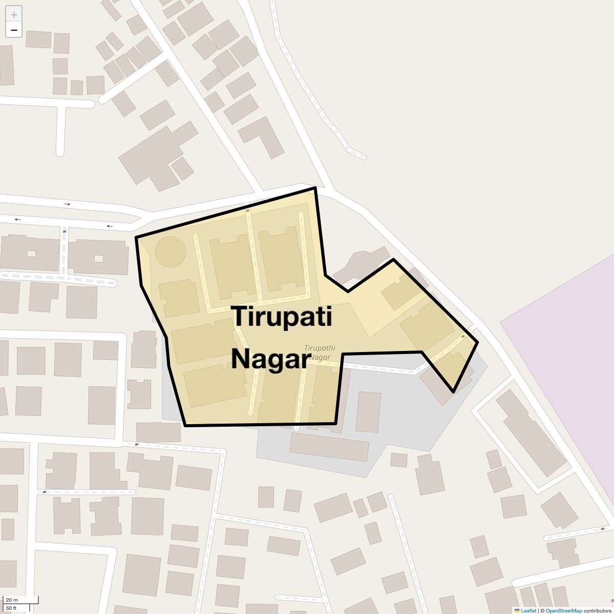 Location Map of Tirupati Nagar, Pune
