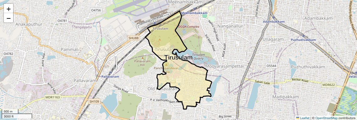 Location Map of Tirusulam, Chennai