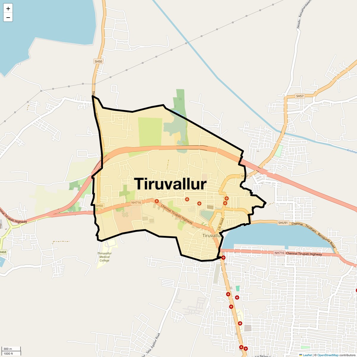 Location Map of Tiruvallur, Chennai
