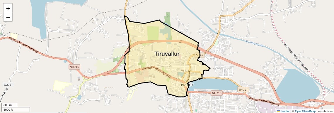 Location Map of Tiruvallur, Chennai