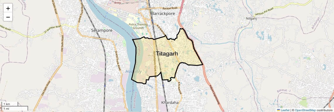 Location Map of Titagarh, Kolkata
