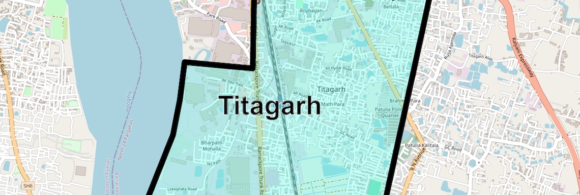 Location Map of Titagarh, Kolkata