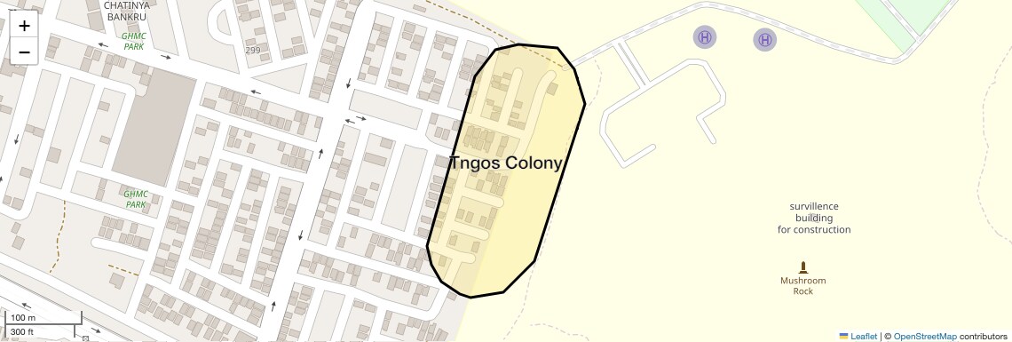 Location Map of Tngos Colony, Hyderabad