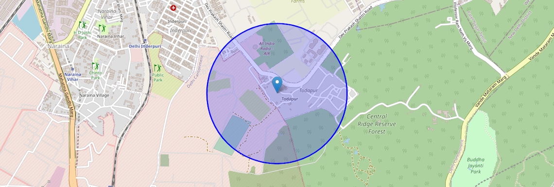 Location Map of Todapur, Delhi