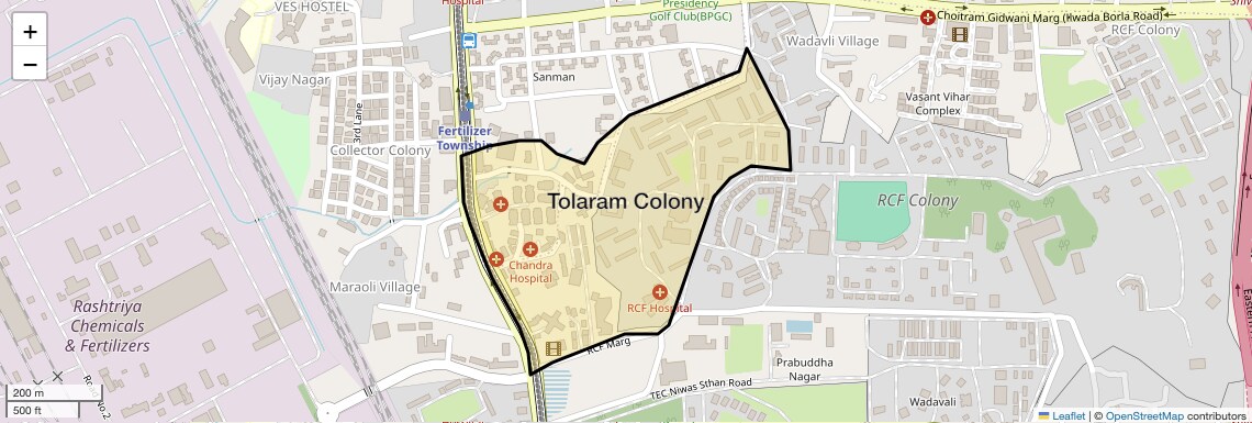 Location Map of Tolaram Colony, Mumbai