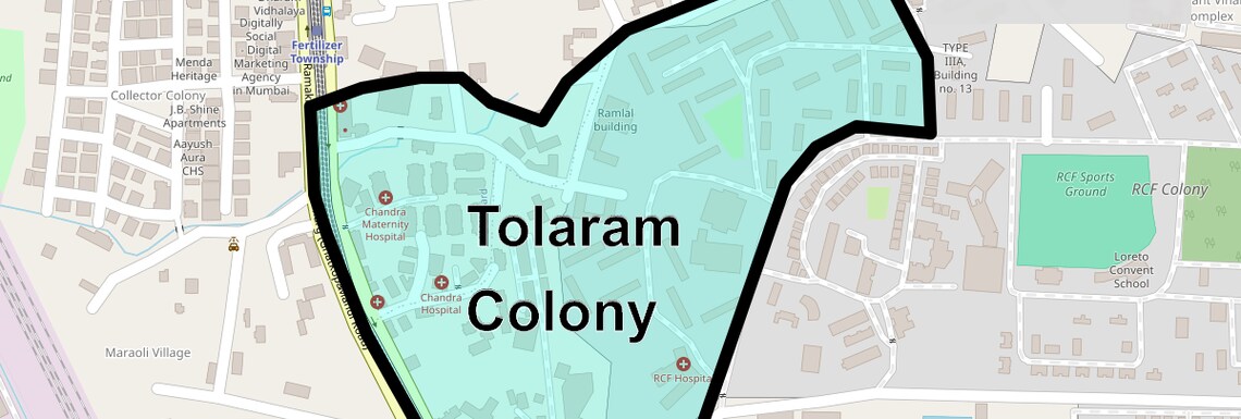 Location Map of Tolaram Colony, Mumbai