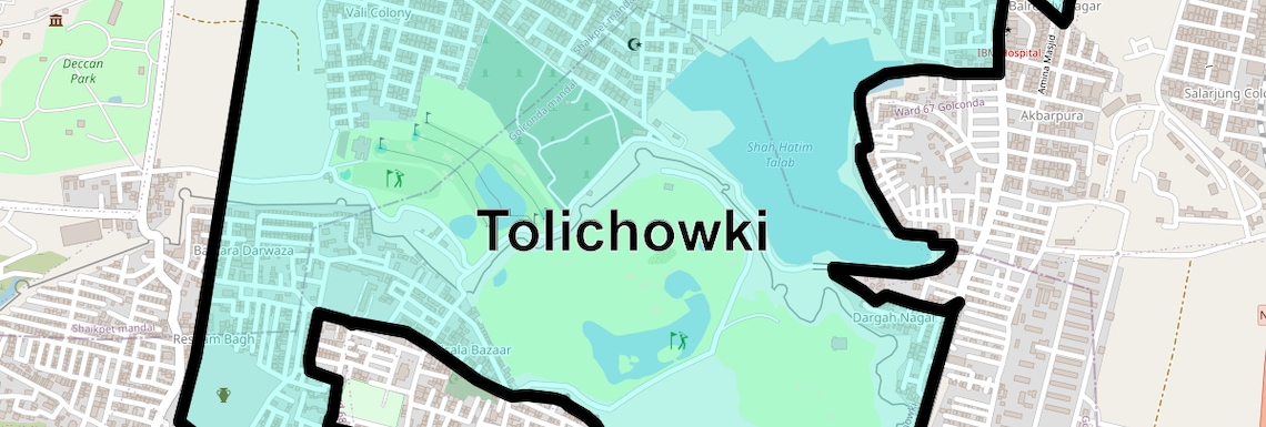 Location Map of Tolichowki, Hyderabad
