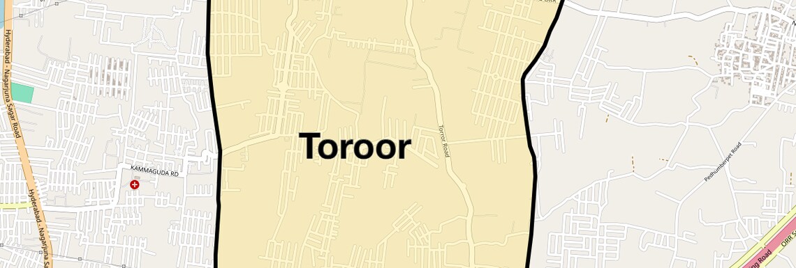 Location Map of Toroor, Hyderabad