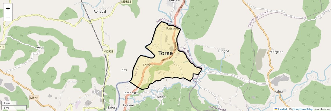 Location Map of Torse, Goa