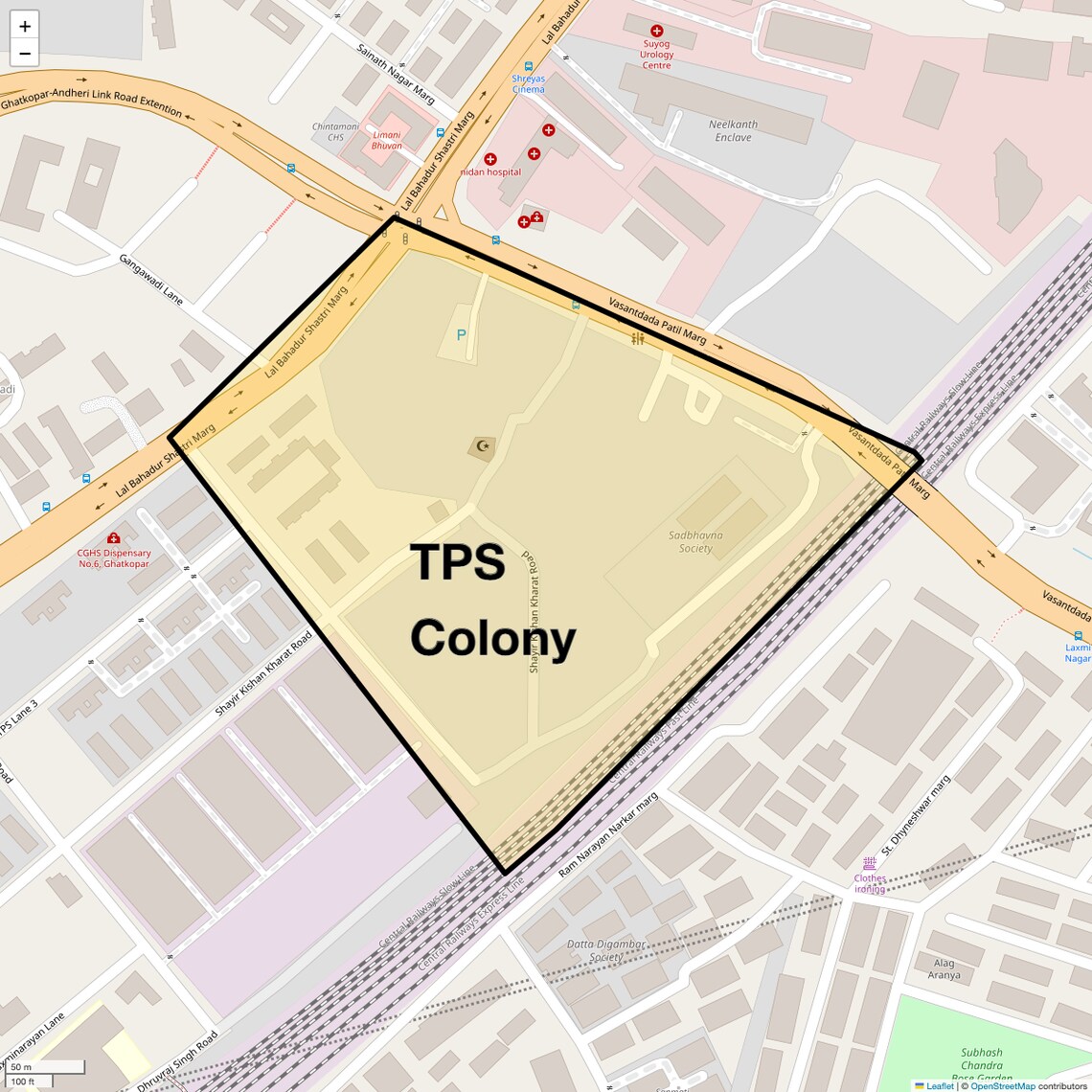Location Map of Tps Colony, Mumbai