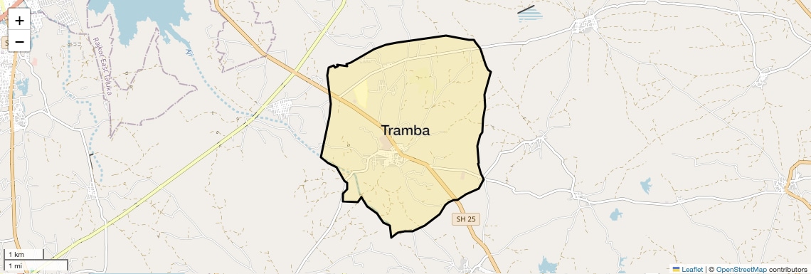 Location Map of Tramba, Rajkot
