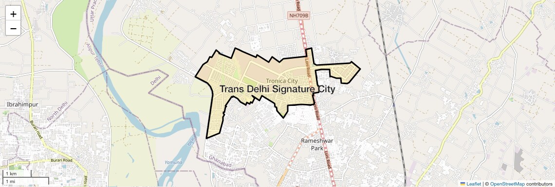 Location Map of Trans Delhi Signature City, Ghaziabad