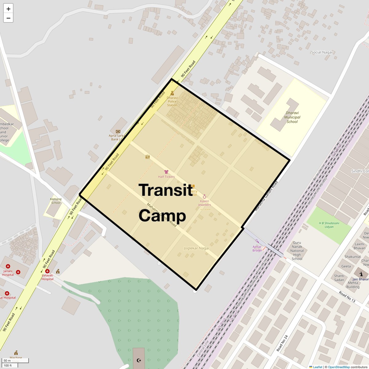 Location Map of Transit Camp, Mumbai