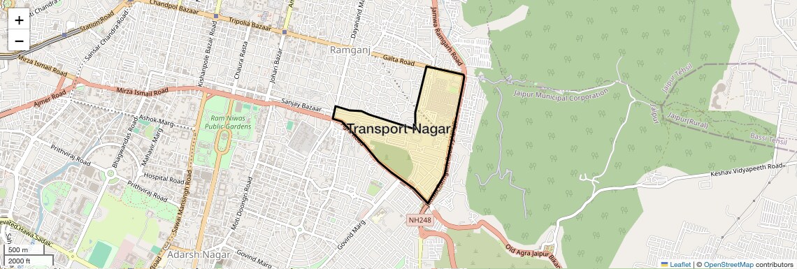Location Map of Transport Nagar, Jaipur