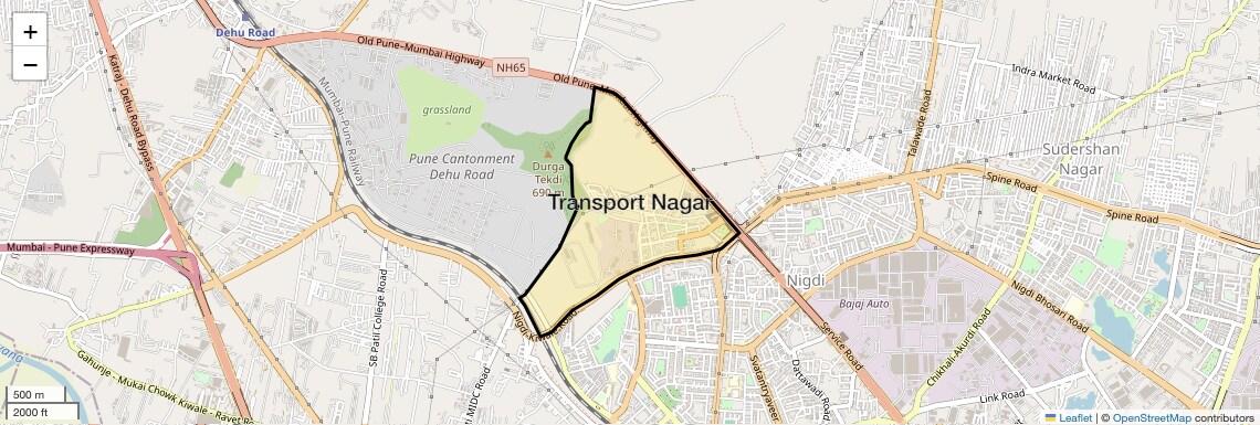Location Map of Transport Nagar, Pune