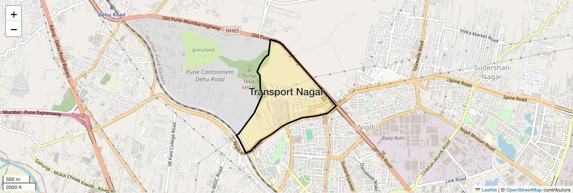 Location Map of Transport Nagar, Pune