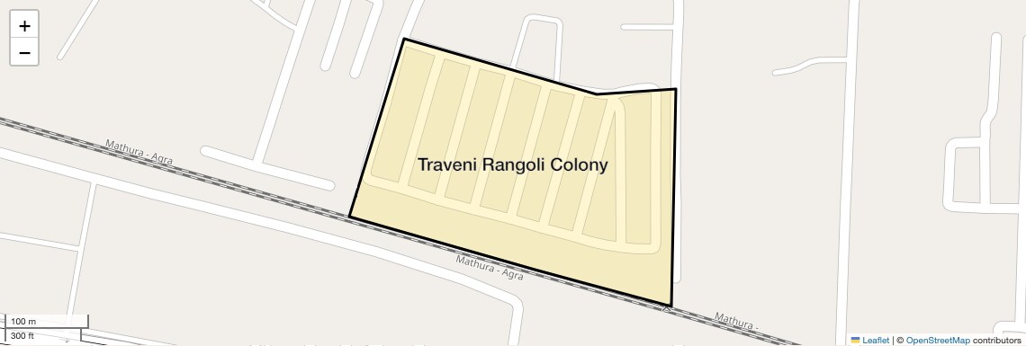 Location Map of Traveni Rangoli Colony, Agra