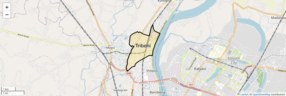 Location Map of Tribeni, Kolkata