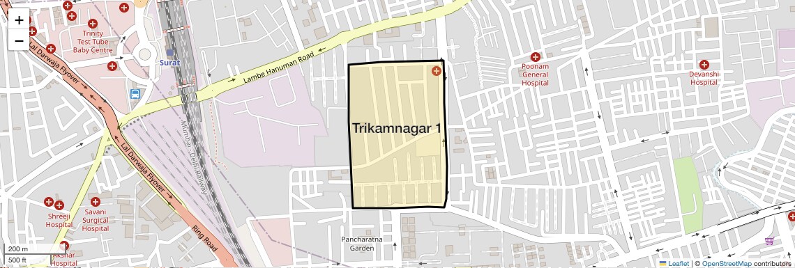 Check Time Travel of Trikamnagar 1, Surat