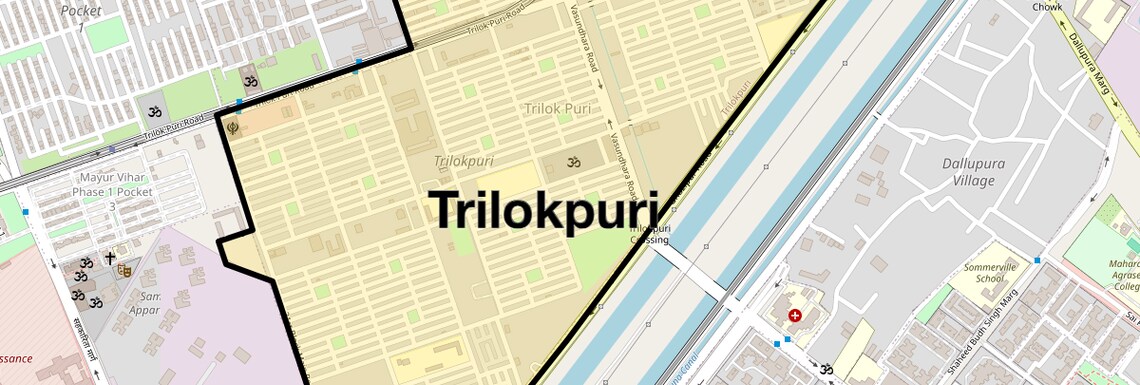 Location Map of Trilokpuri, Delhi