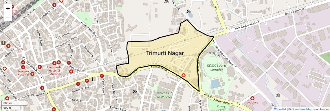 Location Map of Trimurti Nagar, Thane