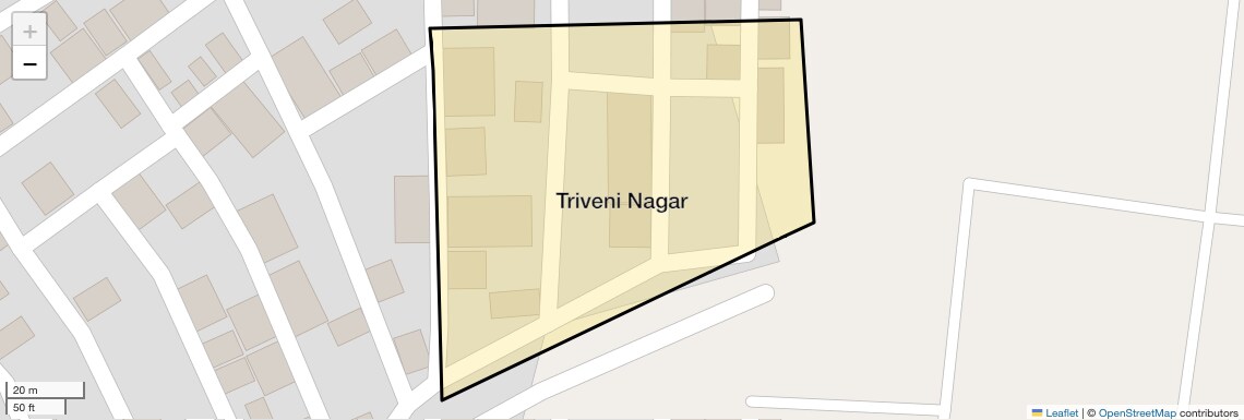 Location Map of Triveni Nagar, Bhopal