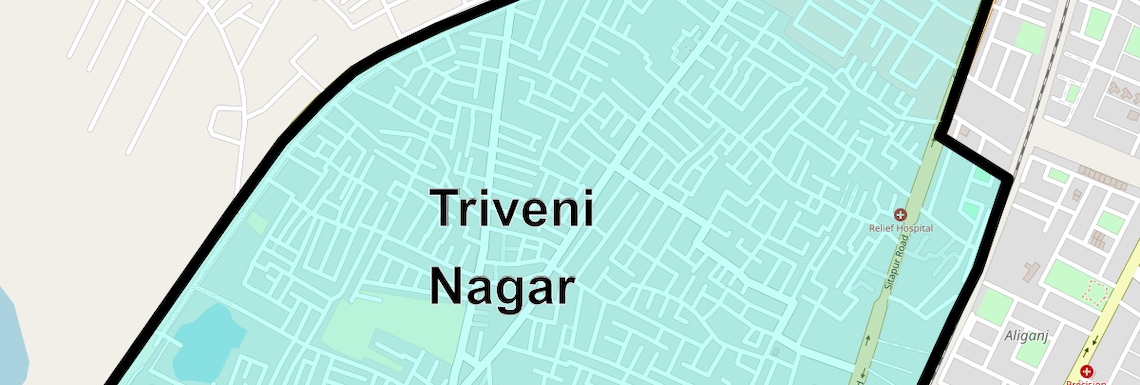 Location Map of Triveni Nagar, Lucknow
