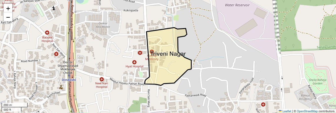 Location Map of Triveni Nagar, Mumbai