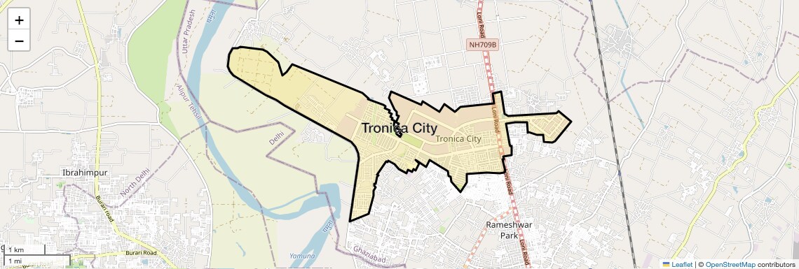 Location Map of Tronica City, Ghaziabad