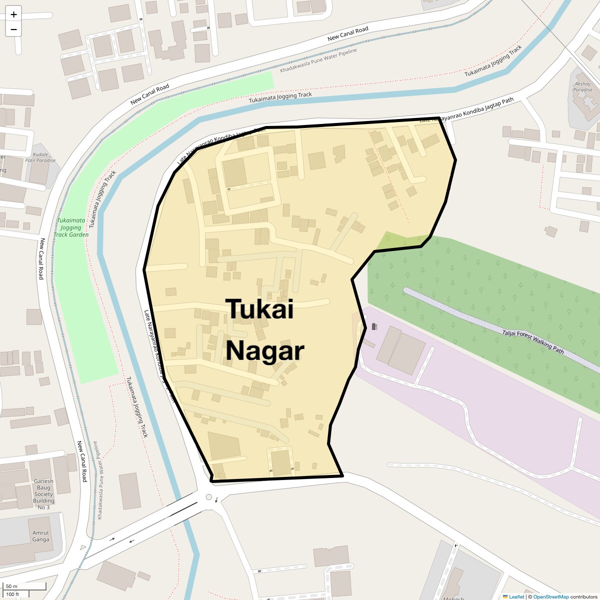 Location Map of Tukai Nagar, Pune