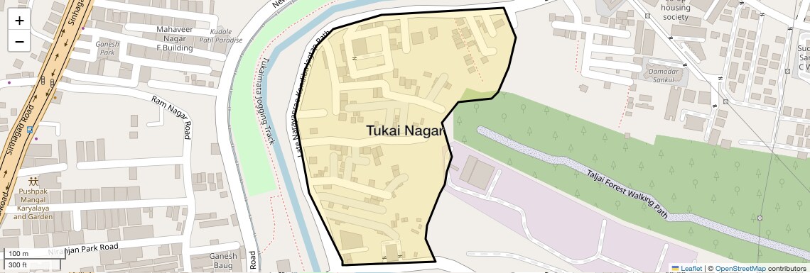 Location Map of Tukai Nagar, Pune