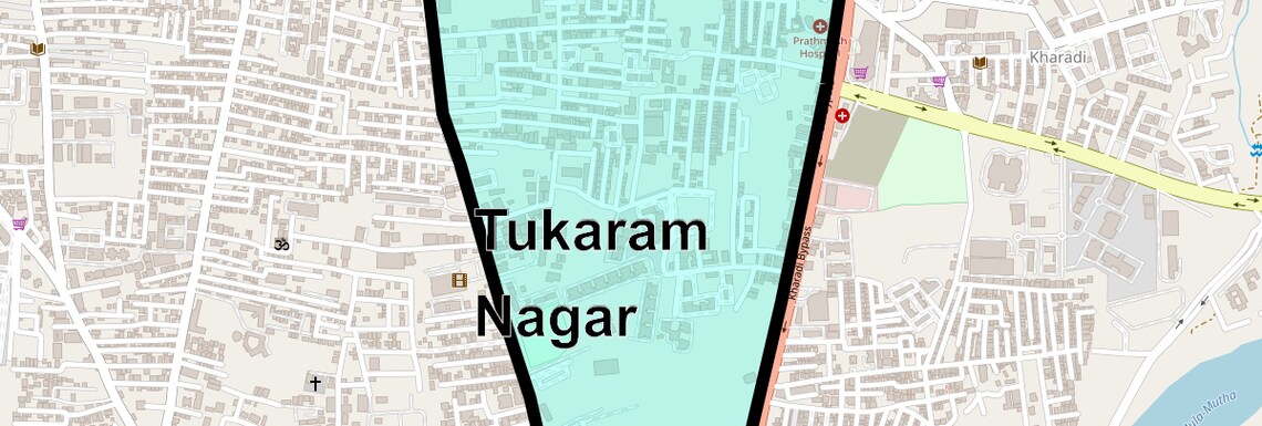 Location Map of Tukaram Nagar, Pune