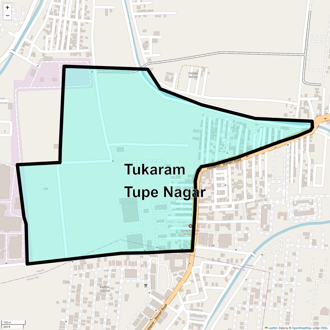Location Map of Tukaram Tupe Nagar, Pune